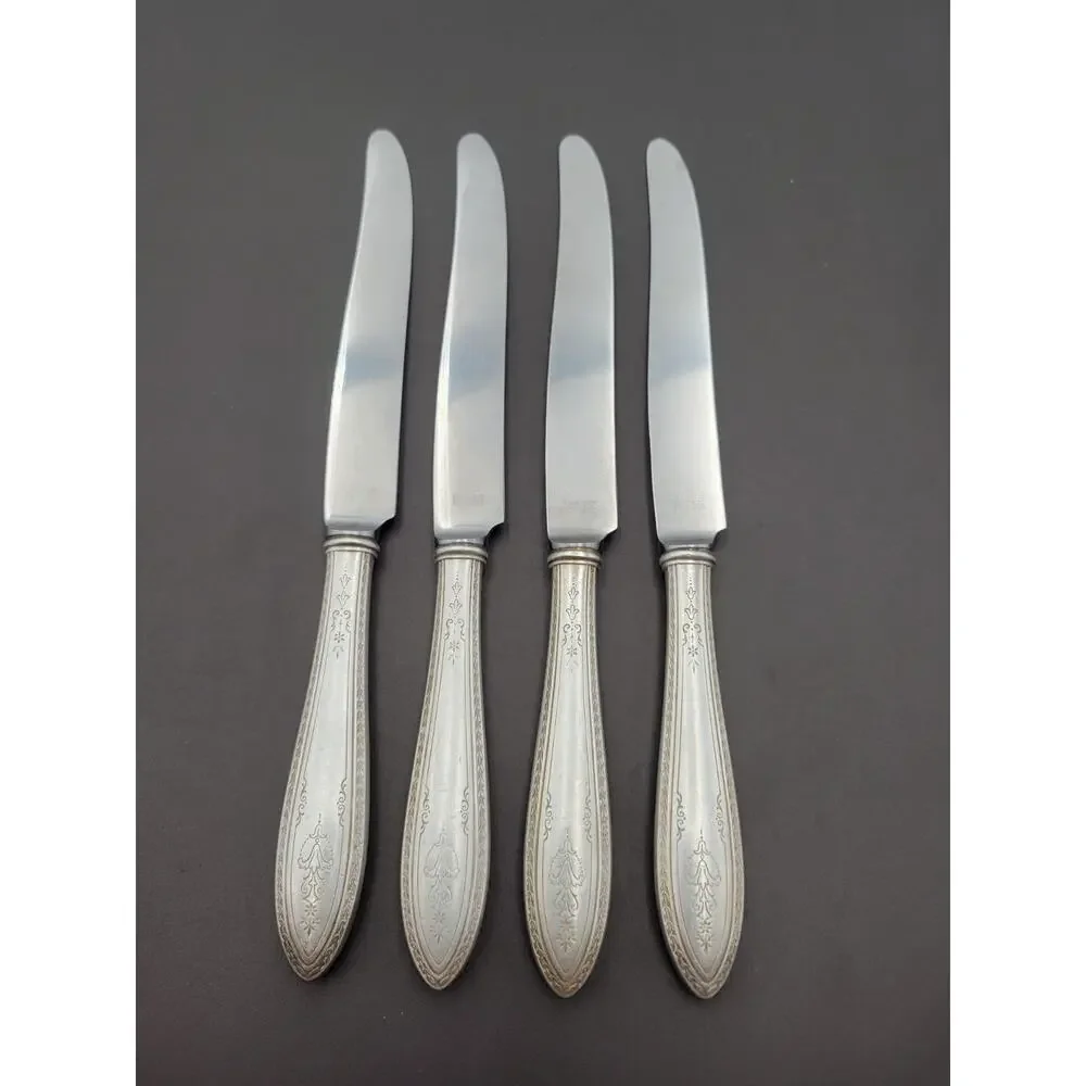 1847 Rogers Bros ARGOSY Set 4 Dinner Knives Silver Plate 1926 Flatware